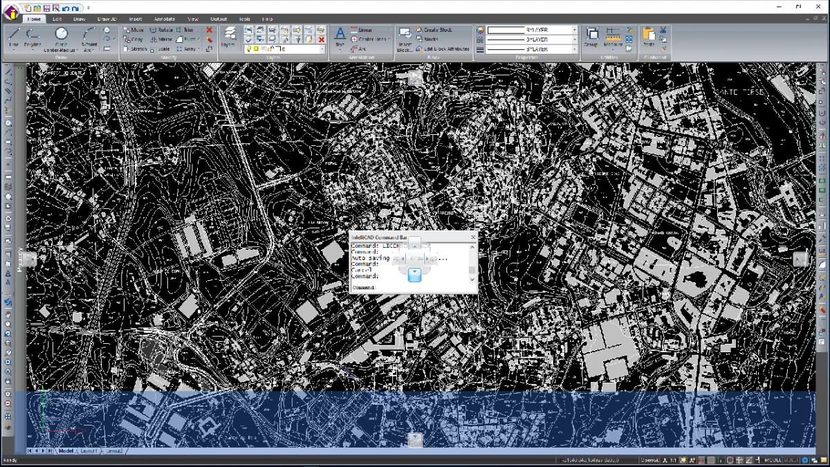 IntelliCAD - janelas de encaixe