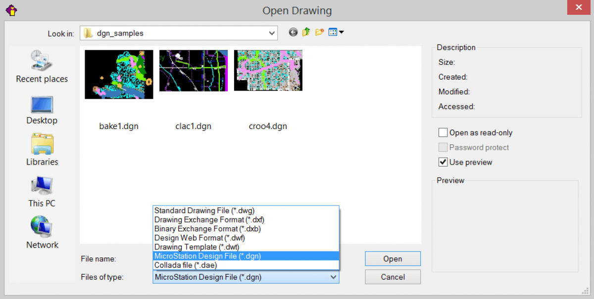 IntelliCAD suporte arquivo *.DGN